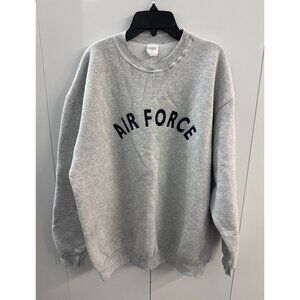US Air Force Sweatshirt Crewneck Long Sleeve Gray Vtg CAC Size Medium USA Made